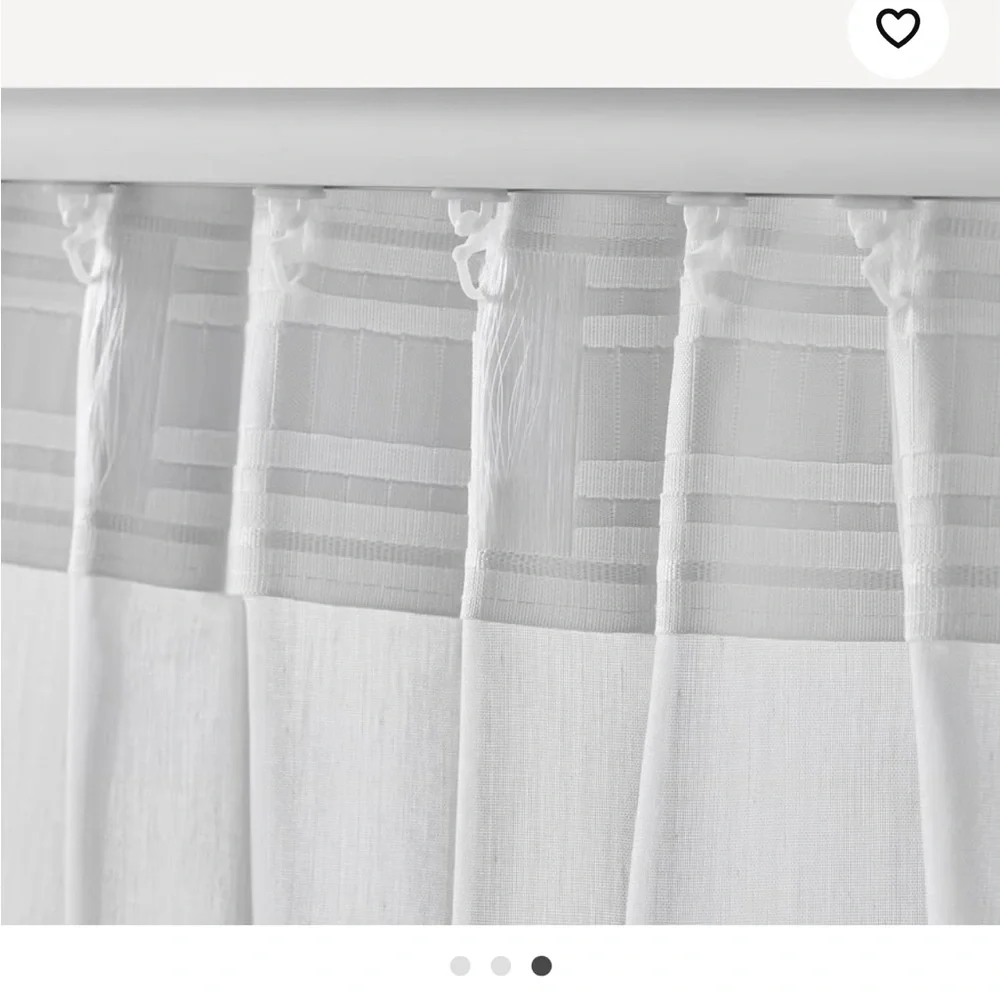 New IKEA Vivan White Pack of 2 Panels Curtains Semi-Sheer 1 Pair